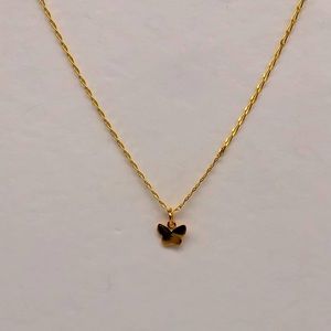Gold Plated Butterfly Necklace